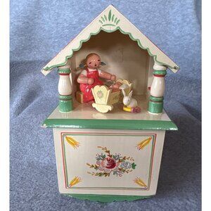 Wendt & Kühn Vintage German Music Box Nursery Scene Hand-Painted Folk Art Collec